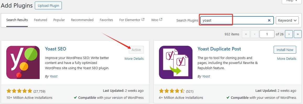 安装Yoast SEO插件